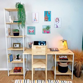 escrivaninha com prateleiras e estante style slim 6 1