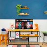 rack de tv style industrial carvalho e preto 3