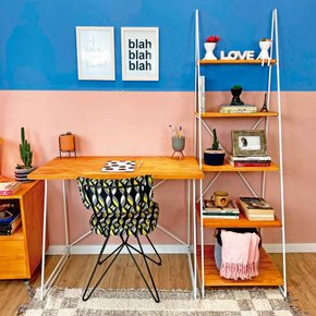 home office escada industrial carvalho e branco 3