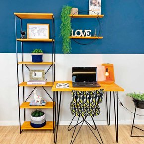 home office hairpin torre slim industrial carvalho e preto 1