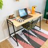mesa para escritorio industrial steel 124 cm natural e preto 4