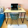 mesa para escritorio 96cm style industrial natural e preto 2