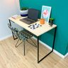 mesa para escritorio 120cm style industrial natural e preto 3