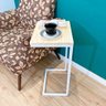 mesa lateral de apoio para sofa style industrial natural e branco 3