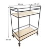 carrinho bar industrial natural e preto 3