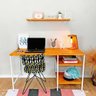 mesa para escritorio com prateleiras style industrial carvalho e branco 3