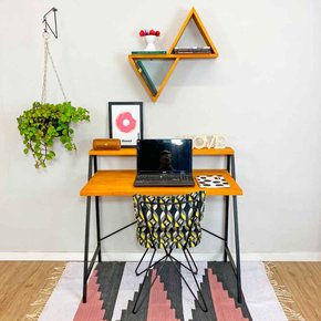 mesa para escritorio style stair 100cm carvalho e preto 1