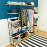 armario arara closet completo modular ample natural e preto 1