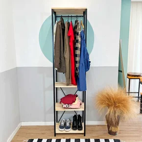 arara de roupas high style industrial slim natural e preto 2 web