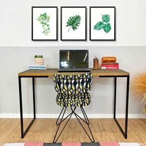 mesa para escritorio de ferro e madeira 120cm style industrial tabaco e preto web