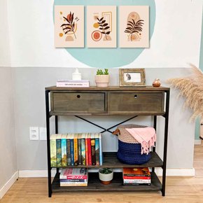 aparador de ferro e madeira style industrial uno com gaveta tabaco e preto 3 web