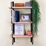 Prateleira de Parede Bracket 3 Prateleiras Industrial 50cm Natural e Preto