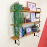 prateleira de parede bracket 3 prateleiras industrial 90cm nozes e preto 1 web