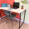 02 mesa de escritorio em l style industrial 140cm natural e preto