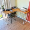 05 mesa de escritorio em l style industrial 120cm nozes e branco