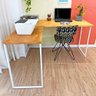 01 mesa de escritorio em l style industrial 140cm nozes e branco
