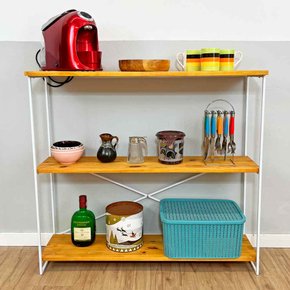 02 aparador industrial ample de ferro e madeira nozes e branco