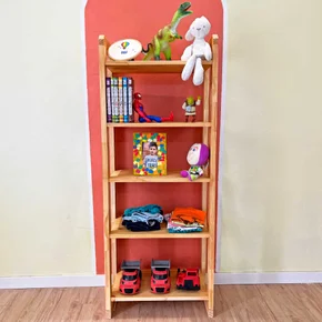 estante infantil montessoriana 5 prateleiras de madeira nozes web
