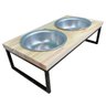 comedouro elevado para pet duplo com 2 tigelas industrial natural e preto web