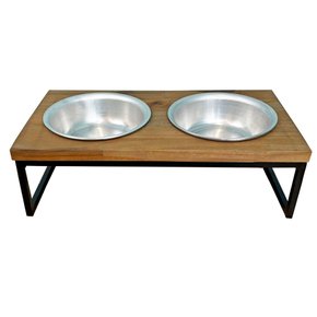 comedouro elevado para pet duplo com 2 tigelas industrial tabaco e preto2 web