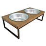 comedouro elevado para pet duplo com 2 tigelas industrial tabaco e preto web