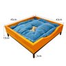 cama baixa pet industrial p com pelucia azul carvalho e preto 4 medida