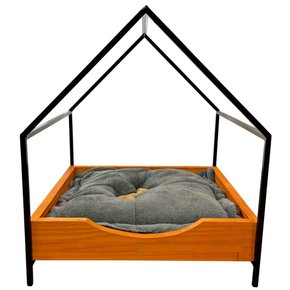 cama casinha pet industrial p com pelucia cinza carvalho e preto 4 web