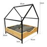 cama casinha pet industrial p com pelucia cinza natural e preto 2 medida