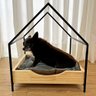 cama casinha pet industrial p com pelucia cinza natural e preto 6 web