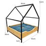 cama casinha pet industrial p com pelucia azul natural e preto 4 medida