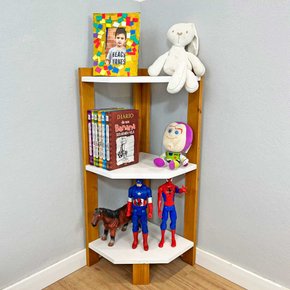 estante de canto para chao de madeira pinus 3 prateleiras linea nozes e branco web