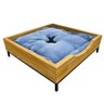 cama baixa pet industrial p com pelucia azul nozes e preto