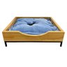 cama baixa pet industrial p com pelucia azul nozes e preto 4