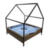 cama casinha pet industrial p com pelucia azul tabaco e preto 2