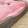 cama baixa pet industrial p com pelucia rosa tabaco e preto 2