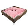 cama baixa pet industrial p com pelucia rosa tabaco e preto 4