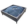 cama baixa pet industrial p com pelucia cinza tabaco e preto