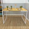 mesa de jantar de ferro e madeira 4 lugares style industrial nozes e branco3