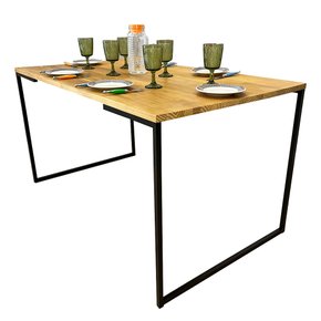 mesa de jantar de ferro e madeira 6 lugares style industrial nozes e preto2