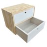 nicho dual de madeira com gaveta natural e branco2