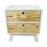 mesa lateral de madeira woods dual gaveteiro branco e natural2