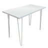 mesa escritorio de ferro e madeira 96cm hairpin industrial branco