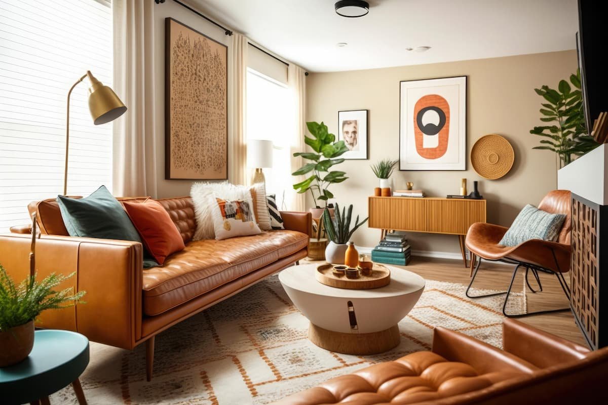 sala de estar com decoracao