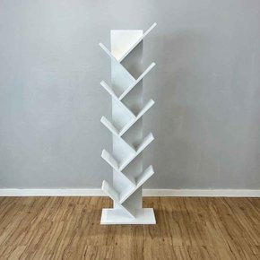 estante de madeira para livros tree alta branco4