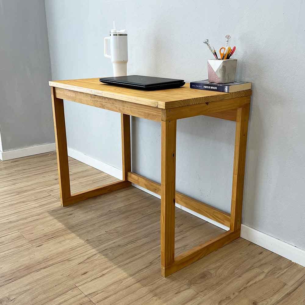 03 mesa escritorio de madeira pinus linea nozes
