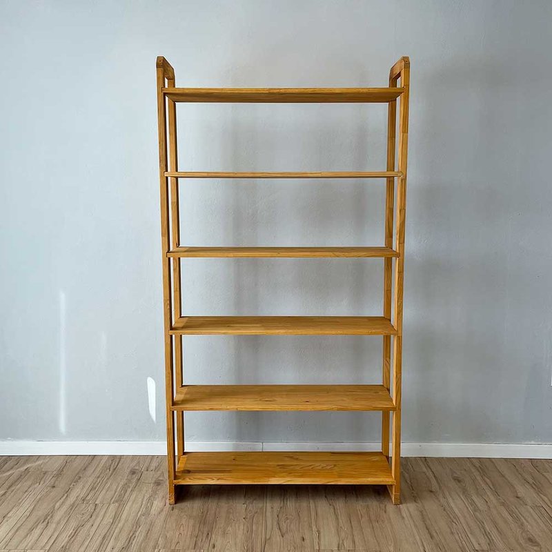 Estante de Madeira Pinus 6 Prateleiras Linea Ample Nozes - ArtFactory