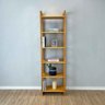 24 estante 6 prateleiras de madeira pinus linea slim nozes