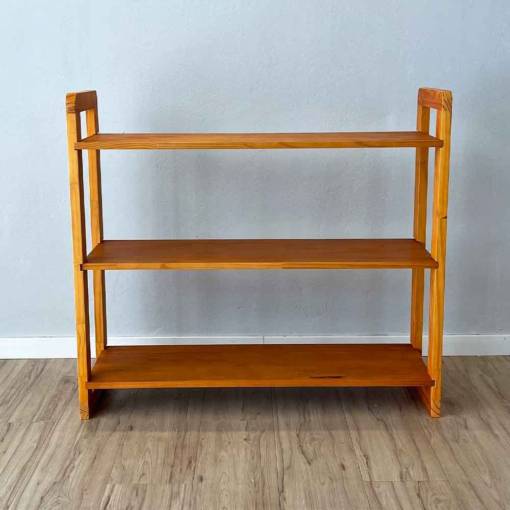 14 aparador de madeira pinus linea de 3 prateleiras ample carvalho