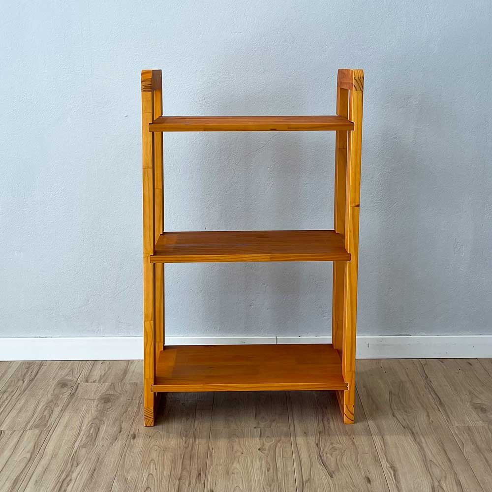 08 aparador de madeira pinus linea de 3 prateleiras slim carvalho