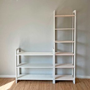 cantinho estante e aparador de madeira pinus linea branco frontal